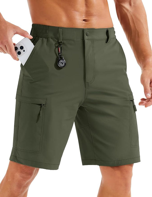MAGCOMSEN Men's Hiking Cargo Shorts Quick Dry Lightweight 9" Golf Shorts Summer Casual Work Outdoor