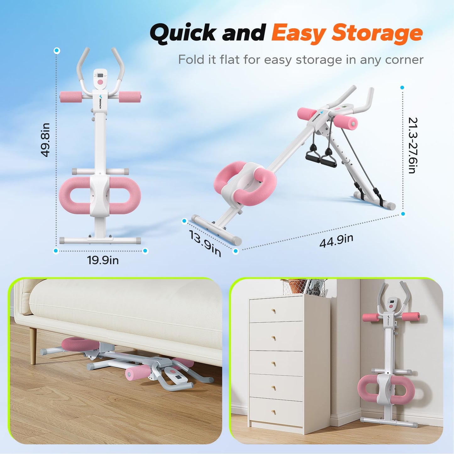 MERACH Ab Machine, Ab Workout Equipment, Adjustable Ab Trainer Machine