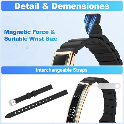 Sleep & Fitness Tracker with 2 Bands, Lightweight Smart Bracelet Wristband for Women Men, 24/7 Heart Rate, Blood Oxygen & Stress Monitor, Waterproof Health Trackers, No Subscription Fee (Rose Gold)