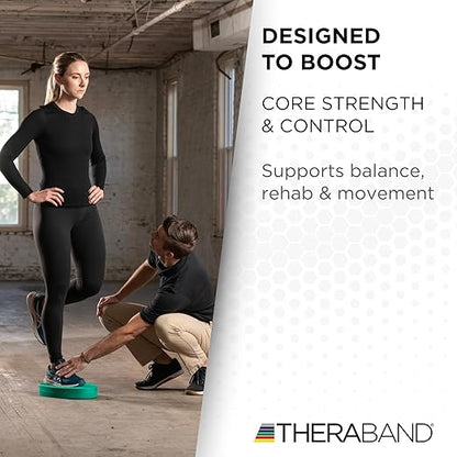 THERABAND Stability Trainer Pad, Beginner Level, Firm, Set of 2, Green Foam Balance Pad for Physical Therapy, Exercise Pad for Core Strength, Lightweight Non-Slip Balance Trainer, Portable Foam Pad for Home or Clinic Use