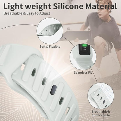 Silicone Sport Band Compatible with Whoop 4.0 Band for Men Women,Soft Comfort Durable Replacement Wristbands for Whoop 5.0 Silicone Bands