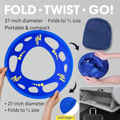 Giant Flying Disc Soft, Foldable & Floats in Air - Encourage Outdoor Play & Family Fun - Great for Kids, Parent-Child Interaction, and School Activities (27 Inch)
