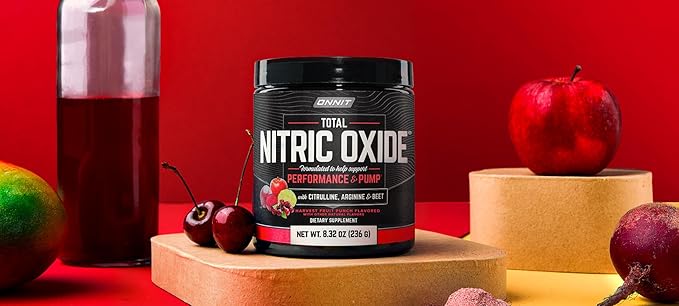 ONNIT Total Nitric Oxide Exercise Performance Powder, Harvest Fruit Punch Flavor, Caffeine-Free Dietary Supplement to Support Muscle Growth and Recovery with NO3-T Arginine Nitrate, 20 Servings