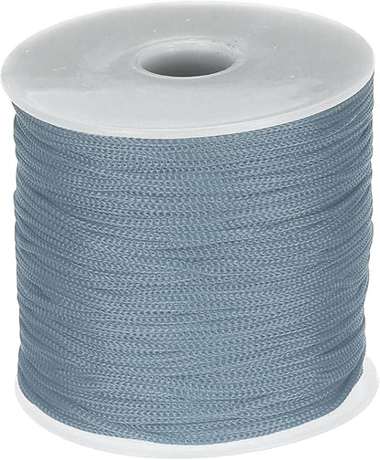 MECCANIXITY 1/16 Inch Polypropylene Rope Braided Ropes, 328ft Nylon Rope Hollow Utility Cord for Clothesline, Camping, Hiking, Outdoor, Light Grey