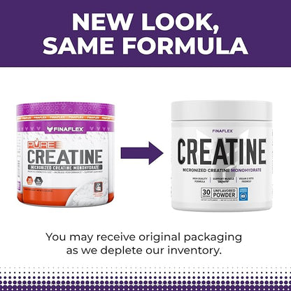 FINAFLEX Pure CREATINE, Unflavored - 5.3 oz - Promotes Muscular Strength, Size & Performance - 100% Pure, Micronized Creatine Monohydrate - NSF Certified - 30 Servings