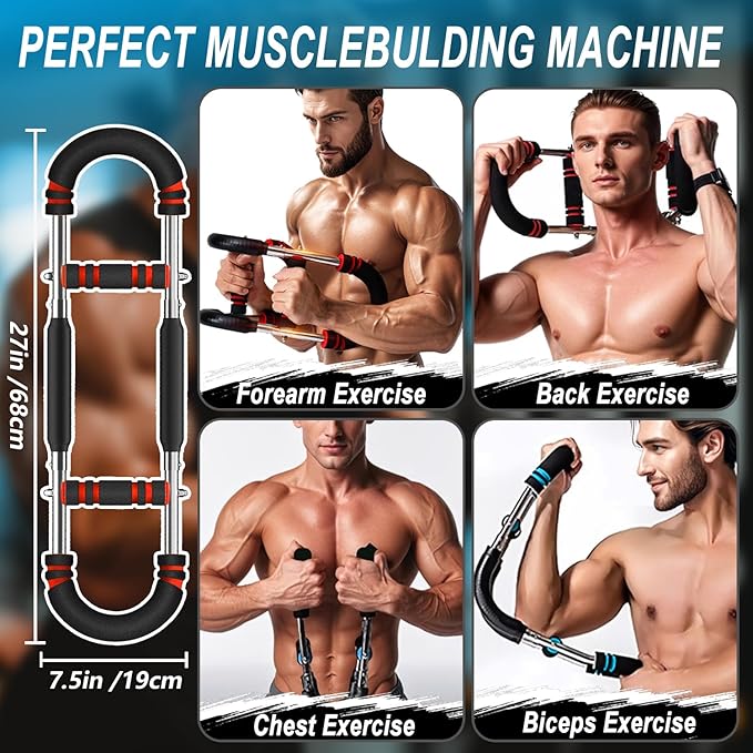 Twister Arm Trainer, 60-110lb Adjustable Chest Workout Equipment - Arm Trainer for Men - Portable Chest Trainer, Shoulders & Forearms Muscle Training Exercise Equipment for Men Women