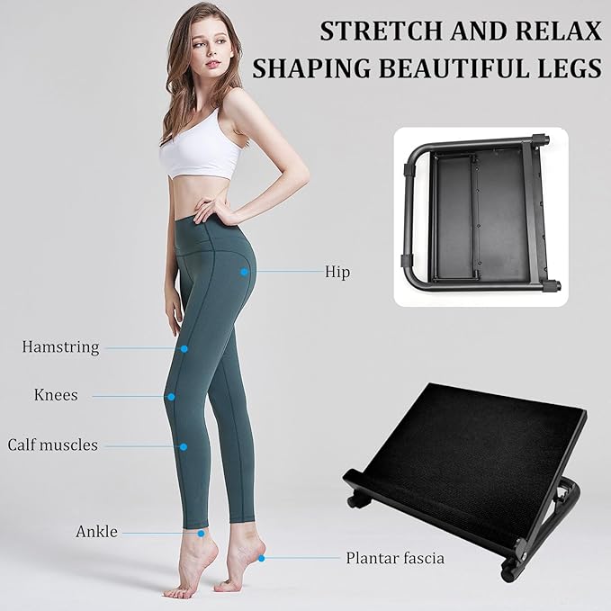 NANSHINE Slant Board for Calf Stretcher Squat, 5-Level Height Adjustable Steel Incline Board Squat Wedge with Non-Slip EVA Mat, Portable Standing Balance Board for Calf Stretching, Flexibility, Ankle Foot, Knees Exercise, Fitness, Physical Therapy