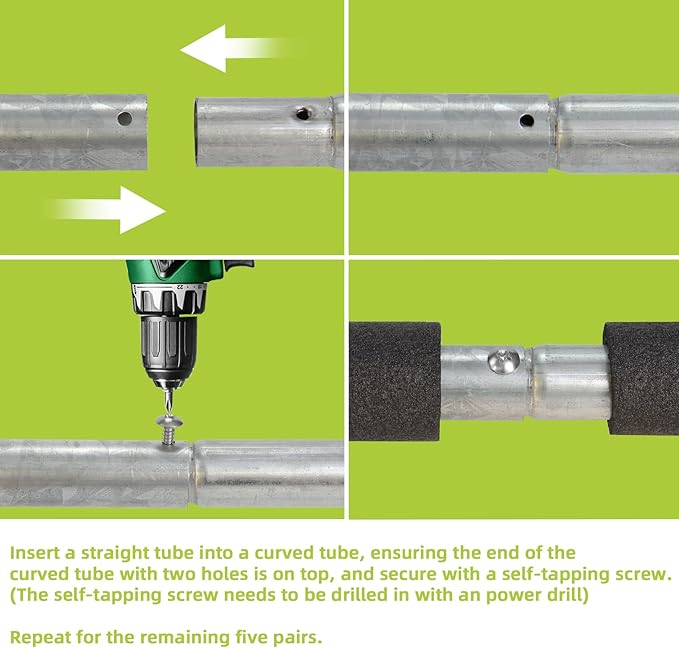 Trampoline Poles Replacement for Skywalker Or Jumpzylla,Galvanized Trampoline Enclosure Pole for Skywalker or Jumpzylla,Replace Parts#4201 4202 4135 OR for Jumpzylla 8ft 10ft&12ft 14ft