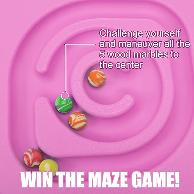 Maze Balance Board for Kids Plastic Wobble Rocker Balance Board with Mini Balls Load 170lb for Balancing Exercise Equipment Game Girls Boys Physical Therapy, 18.5 x 14.57 Inches