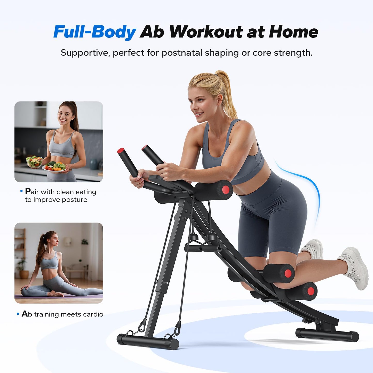MERACH Ab Machine, Adjustable Dual Track Ab Trainer, Ab Workout Equipment