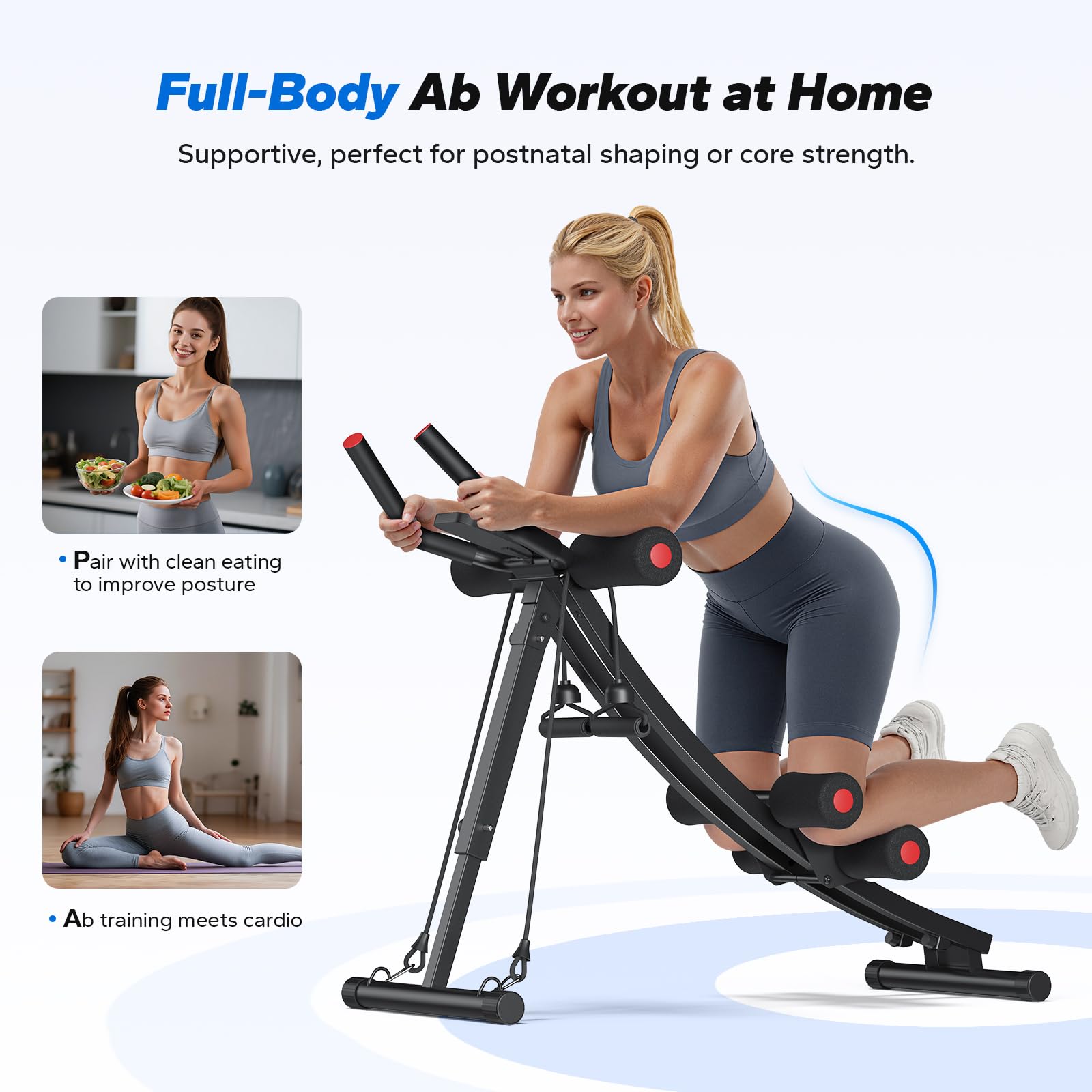 MERACH Ab Machine, Adjustable Dual Track Ab Trainer, Ab Workout Equipment