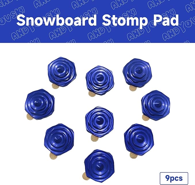 4-Layer Hexagonal Tapered Studs 18mm Aluminum Snowboard Stomp Pad - 9pcs