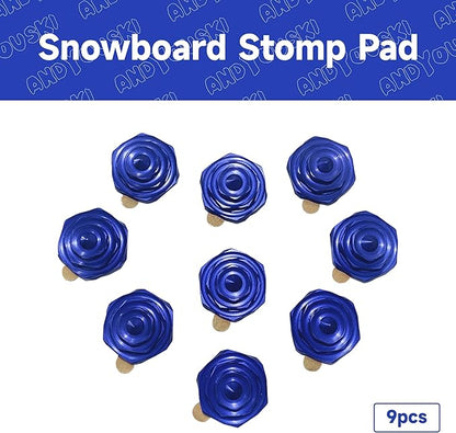 4-Layer Hexagonal Tapered Studs 18mm Aluminum Snowboard Stomp Pad - 9pcs
