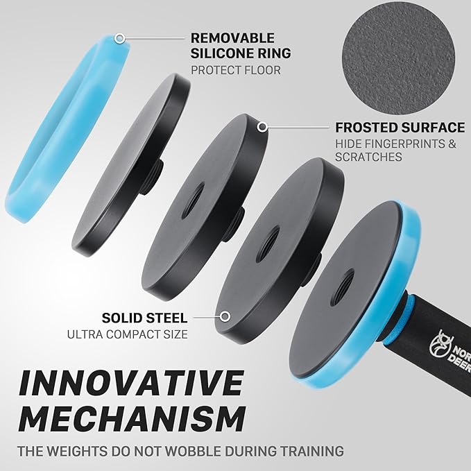 Northdeer V2.0 Upgraded Adjustable Steel Dumbbells 40LB / 60LB - 2 in 1 Dumbbell Barbell Set for Home Gym Workout - Compatible with V1.0 Dumbbells