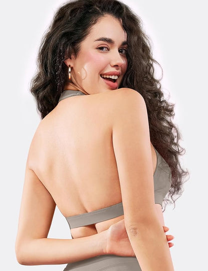 VOYJOY Sports Bras for Women Basic Wireless Bra Crop Workout Yoga Bra Sexy Tank Top