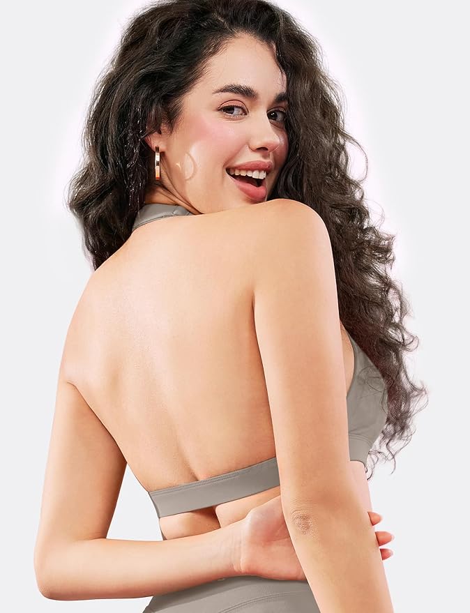 VOYJOY Sports Bras for Women Basic Wireless Bra Crop Workout Yoga Bra Sexy Tank Top