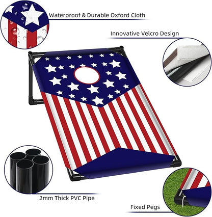 NZQXJXZ 3x2 ft Cornhole Board Set with 8 Bean Bags and Carrying Bag, Outdoor Toss Game Set for Kids and Adults, Portable Corn Hole Sets for Beach Lawn Backyard