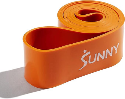 Sunny Health & Fitness Versatile Resistance Bands (Single or Combo Set) for Strength Training, Power Cage, Squat Rack, Home Gym, Body Stretching, Physical Therapy – 100, 140, 160, 180 & 10-75 LB Combo