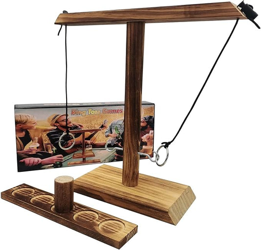 Ring Toss Game for Kids and Adults, Large Base Hook and Ring Game, Family-Friendly Indoor Holiday