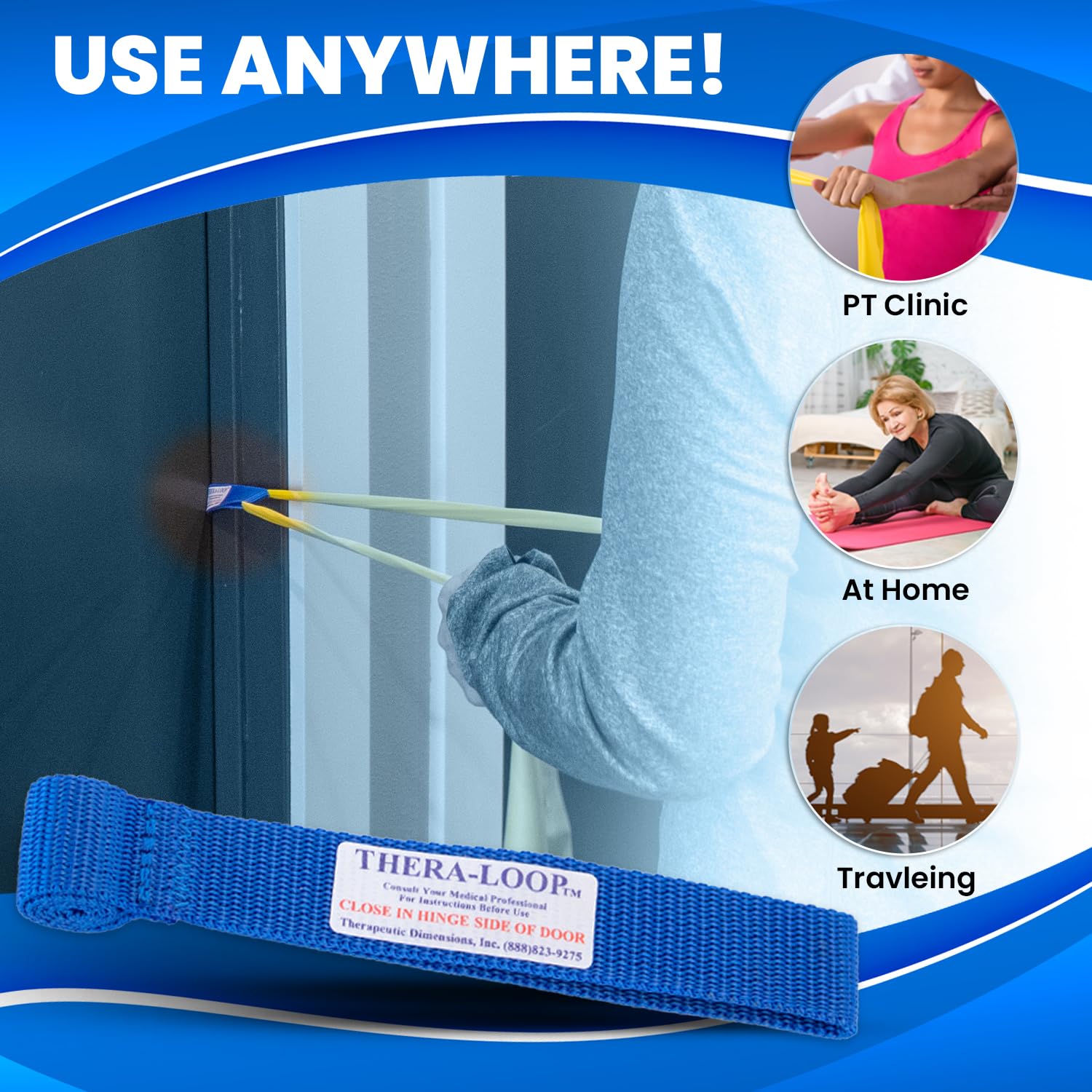 RangeMaster TheraLoop Door Anchor | Secure Non-Slip Resistance Band Anchor for Physical Therapy and