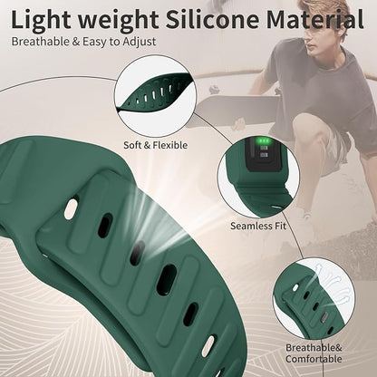 Silicone Sport Band Compatible with Whoop 4.0 Band for Men Women,Soft Comfort Durable Replacement Wristbands for Whoop 5.0 Silicone Bands