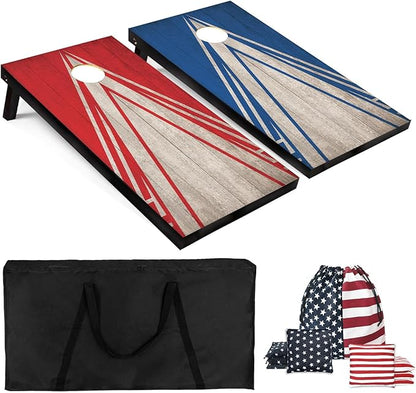 Cornhole Board Set with Carrying Bags & 8 Bean Bags Corn Hole Boards Bean Toss Game for Adults Family Outdoor Lawn Outside Backyard Games