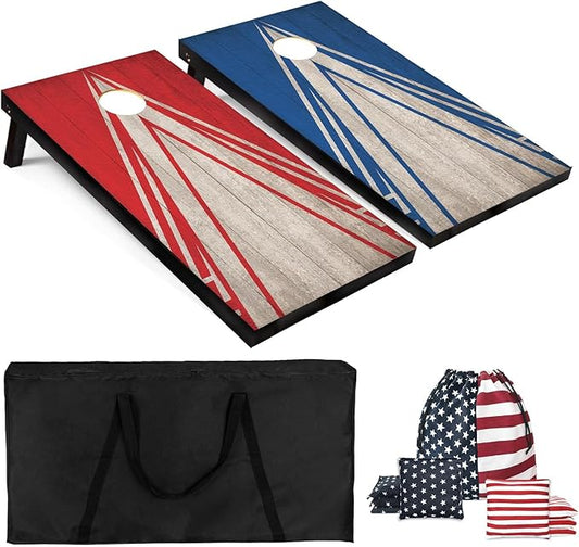 Cornhole Board Set with Carrying Bags & 8 Bean Bags Corn Hole Boards Bean Toss Game for Adults