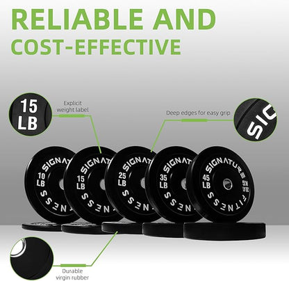 Olympic Bumper Plates Set, 2" Weight Plates for Strength Training & Weightlifting, Paris or Set or Set with Barbell, Multiple Options