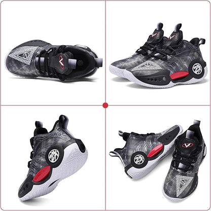 JMFCHI Kids Basketball Shoes High-top Sports Shoes Sneakers Durable Lace-up Non-Slip Running Shoes Secure for Little Kids Big Kids and Boys Girls