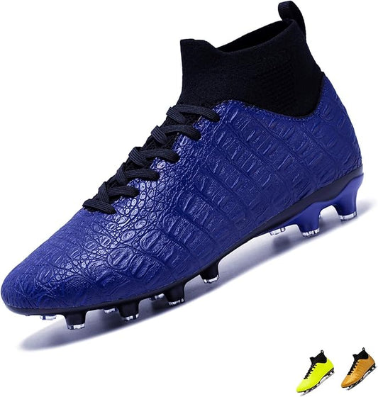 Soccer Cleats High-Top Outdoor Non-Slip Football Shoes Protection Lightweight for Firm Ground Training Breathable Fit (Size 6-13)