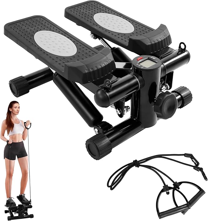 Steppers for Exercise, Stair Steeper with Resistance Bands, Portable Stepper Capable of Full-Body Exercise, Low Noise and Smooth, Bear 300 lbs
