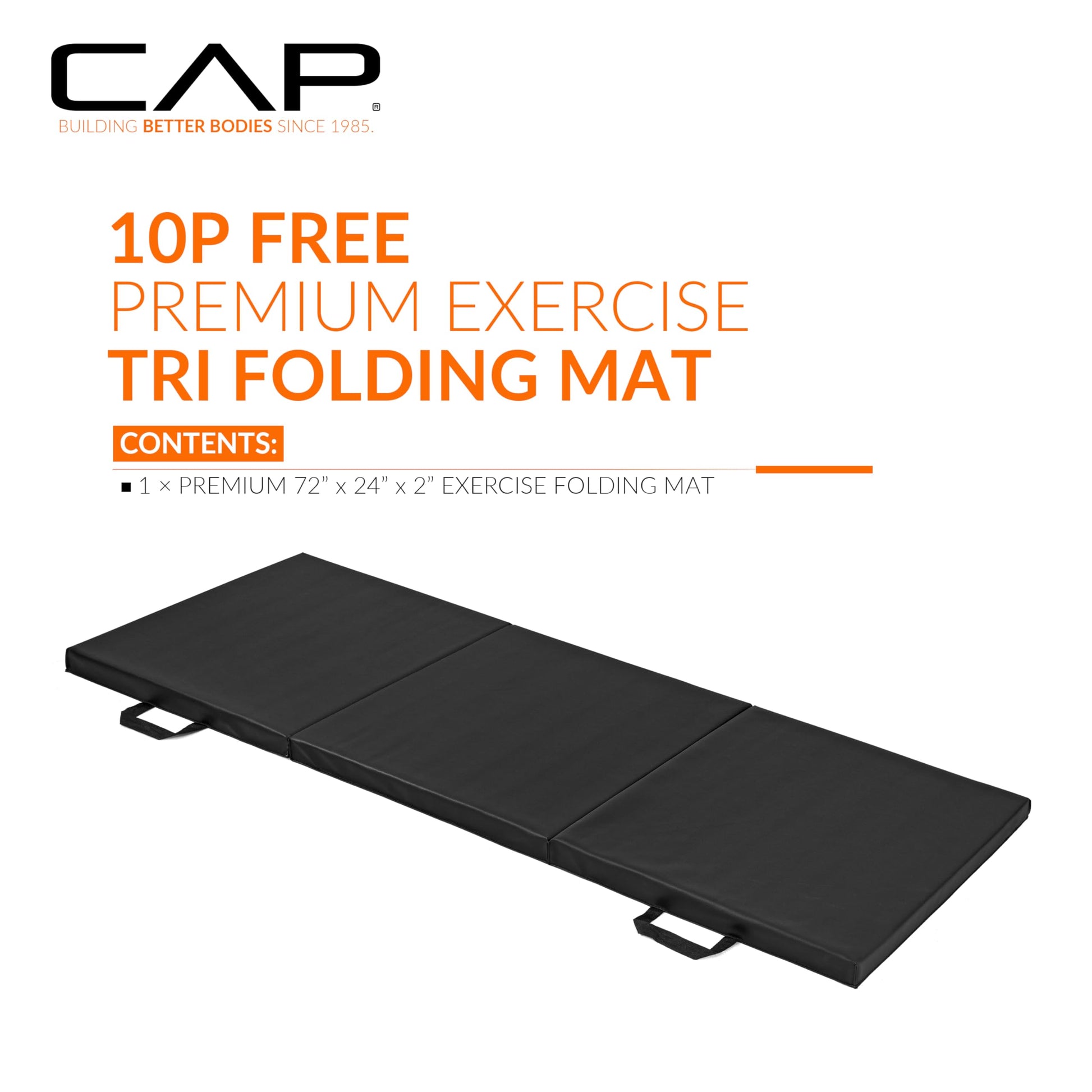CAP Barbell Folding Exercise Mat – Durable, Anti-Tear, Thick Padding for Fitness, Aerobics