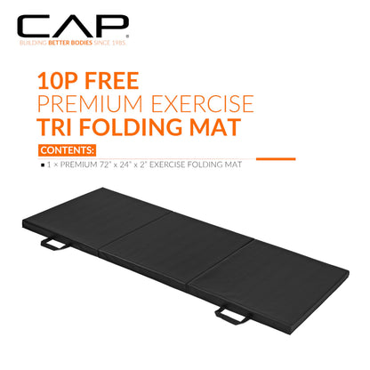 CAP Barbell Folding Exercise Mat – Durable, Anti-Tear, Thick Padding for Fitness, Aerobics