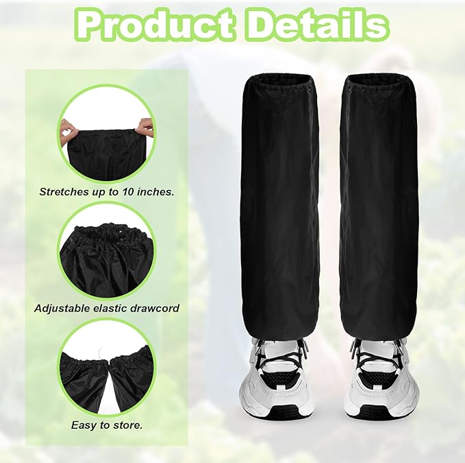 2 Pcs Lawn Care Leg Gaiters, Adjustable Leg Protectors Waterproof Garden Trimming Legs Chaps Legs Guard for Landscaping Farm Working Outdoor Hunting Hiking