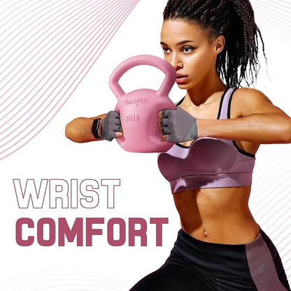 Yes4All Kettlebell, Strength Training Kettlebells for Women, Wide Multi-grip Textured Handle for Home Gym Exercises & Full Body Workout, Single 5–25 lb & Set of 10-15 lb