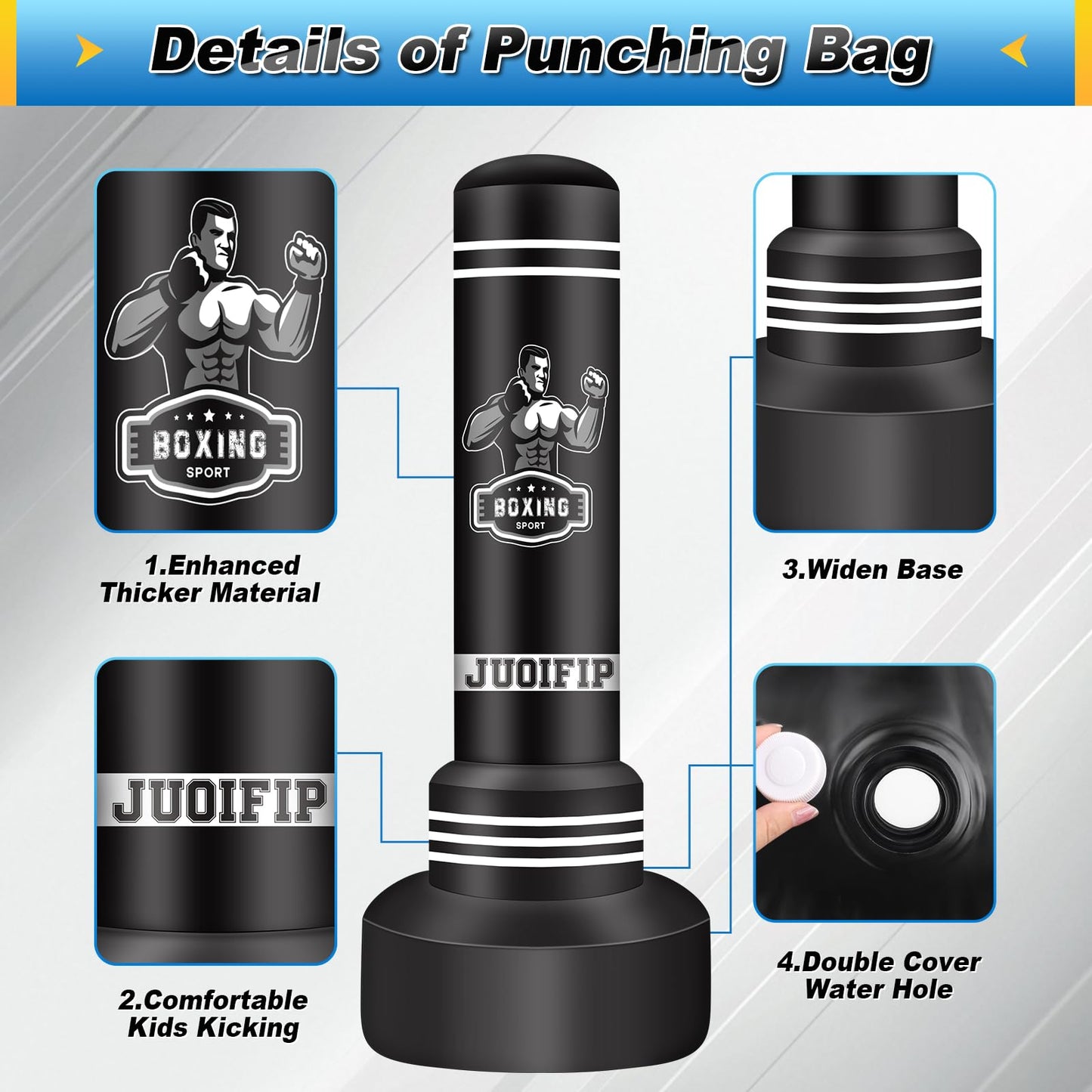 Freestanding Punching Bag for Adults, 70" Inflatable Kicking Bag Boxing Bag
