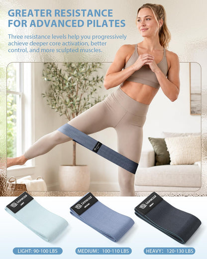 LIONSCOOL Pilates Ring Set 14" Magic Circle, 9" Mini Ball, Resistance Bands