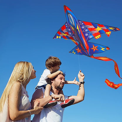 Large Plane Kite for Kids 4-8and Adults Easy to Fly and Assemble for Beginner, Children Kites for Ages 8-12 Professional for Beach and Outdoor Activity