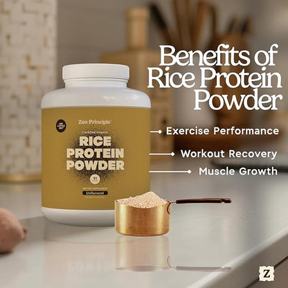 Zen Principle Organic Brown Rice Protein 6 LB. USDA Certified Organic. Unflavored. Non-GMO. Vegan.