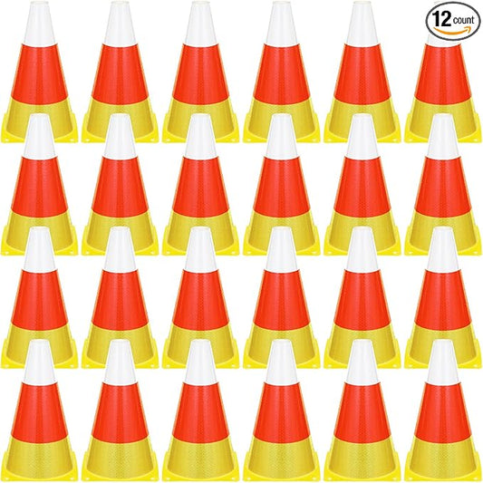 Candy Corn Ring Toss Game Plastic Cones 9 Inch Training Traffic Cones Sport Training Agility Field Marker for Youth Soccer Skating Practice