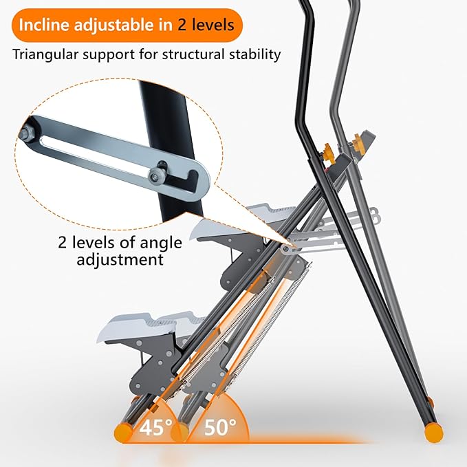 Stair Stepper with Adjustable Resistance for Home Cardio Workout,Upgraded Vertical Climber Machine Full-Body Workout,Compact Folding Exercise Climber, Adjustable Handlebar & Pedals