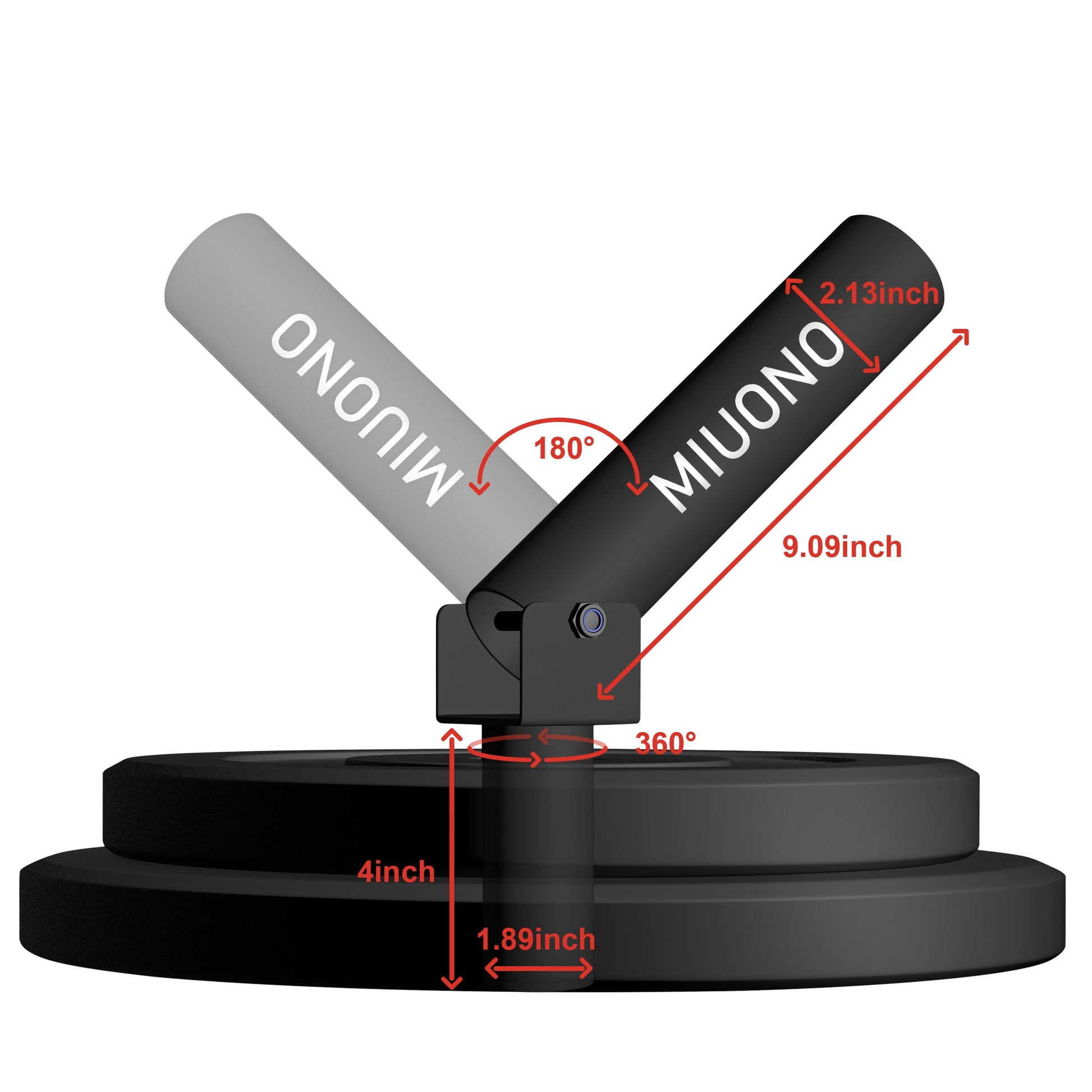 MIUONO Landmine Attachment for Barbell, T Bar Row Attachment Fit for 2" Olympic Bar, Full 360°
