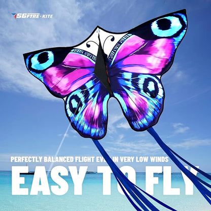 Colorful Butterfly Kite,Easy to Fly Large Outdoor Kite for Kids & Adults, Beach & Park Toys with Durable Nylon, Family Fun Activities