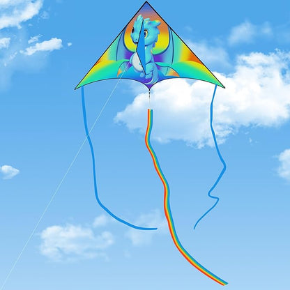 Kites for Kids Ages 4-8 & 8-12，Large Delta Kite for Adults,Easy to Fly, Kids Kites for Boys and Girls, Perfect for Beginners, Gifts for Holiday Easter Festival (Dragon)