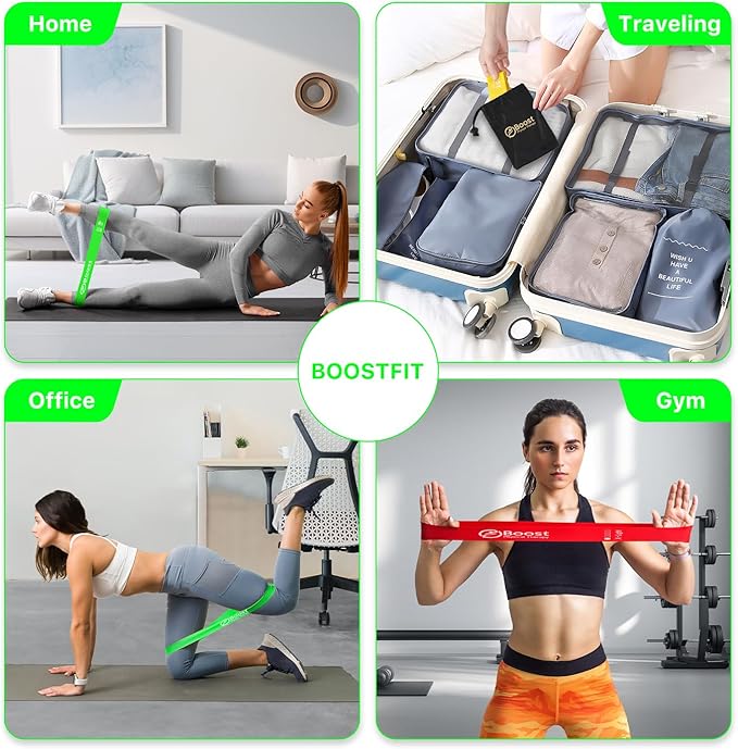 Resistance Bands for Working Out, Exercice Bands Set with 5 Different Levels for Physical Therapy, Elastic Bands with Instruction Guide and Carry Bag for Indoor & Outdoor Fitness