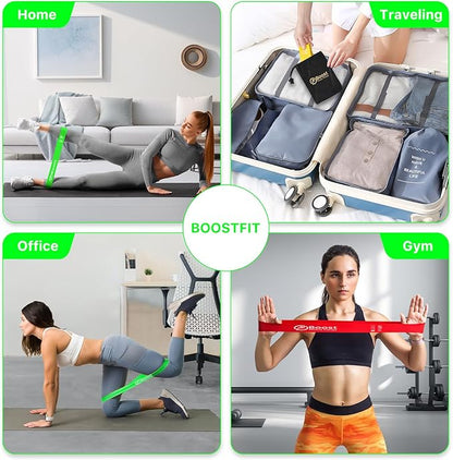 Resistance Bands for Working Out, Exercice Bands Set with 5 Different Levels for Physical Therapy, Elastic Bands with Instruction Guide and Carry Bag for Indoor & Outdoor Fitness