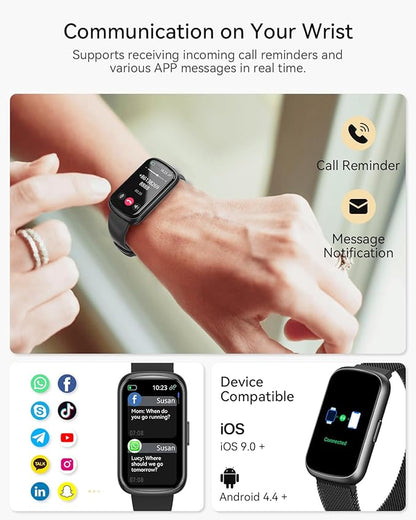 Activity & Fitness Tracker, 24/7 Heart Rate Monitor Smart Watches for Women/Men, Fitness Watches for Women/Men with Step Tracker and Sleep Tracker, IP68 Waterproof Watch for Android Phones/iPhones