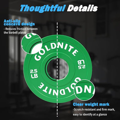 Change Plates Set 1.25LB 2.5LB 5LB Set Fractional Weight Plate Olympic Bumper Plates for Cross Training Steel Insert Strength Training Weight Plates