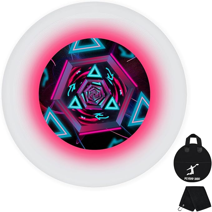 49LEDs Flying Disc with 16 Million Color RGB, 3 Modes+Rechargeable+Waterproof+175g, Cool Sports and Outdoors for Parks/Camping/Beach/Backyards,Easter & Birthday Gifts for Teens/Kids/Adults
