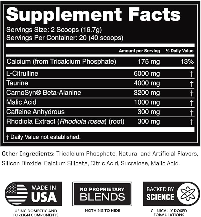 Outwork Nutrition Pre Workout Powder for Men & Women - Pre-Workout Supplements Without Creatine, Nootropic Preworkout with Citrulline Malate Beta Alanine Taurine Rhodiola Caffeine (Pina Colada)
